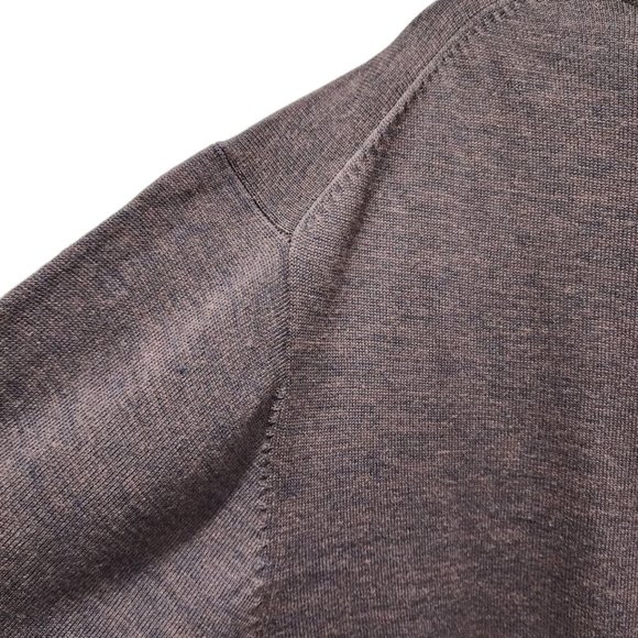 Pronto Uomo Sweater Men's Brown Size XL Long Sleeve V-Neck Merino Wool Casual - Picture 11 of 13